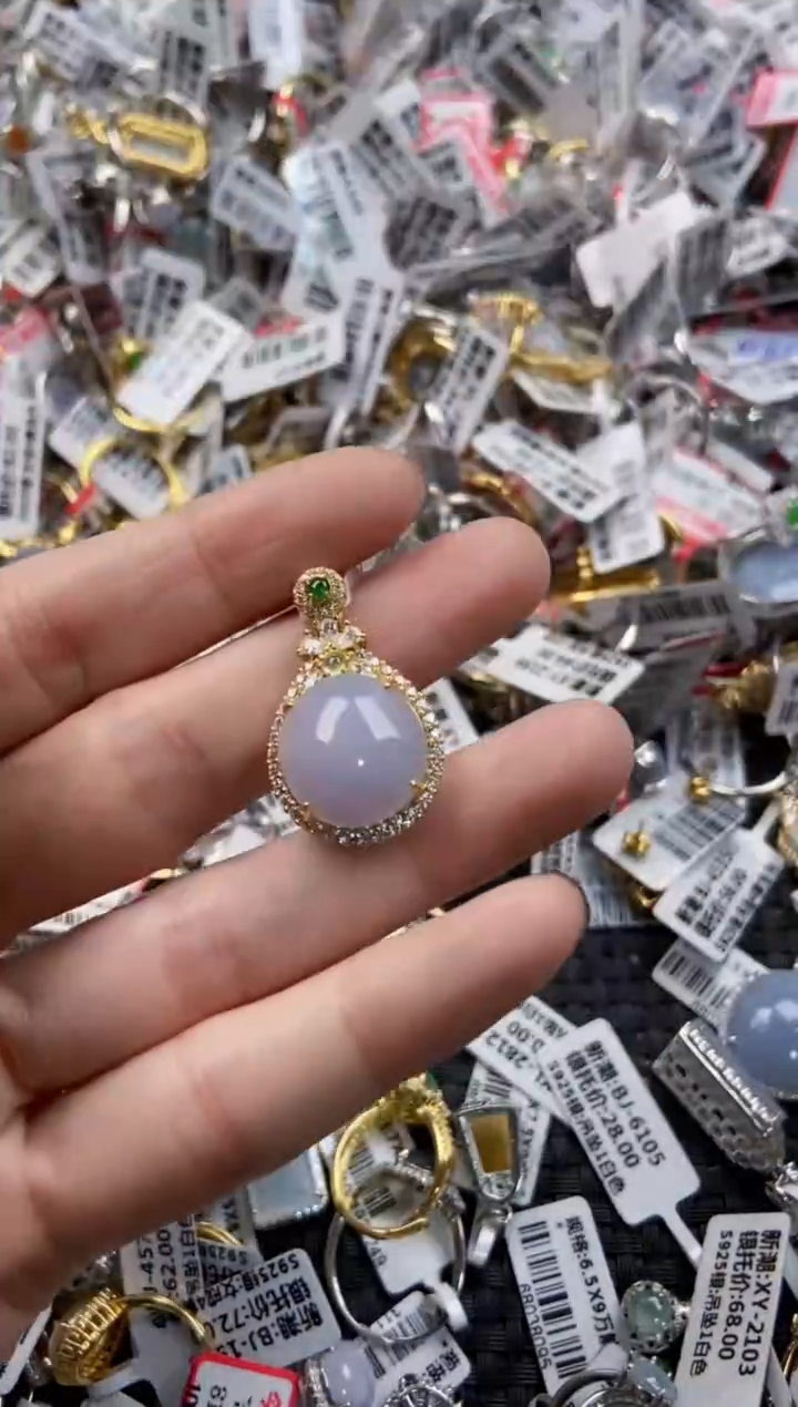 翡翠戒指银S925镶嵌222------4