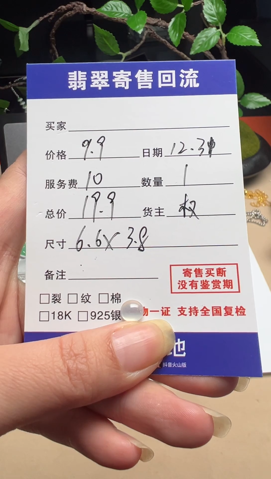 颈饰未镶嵌翡翠蛋面