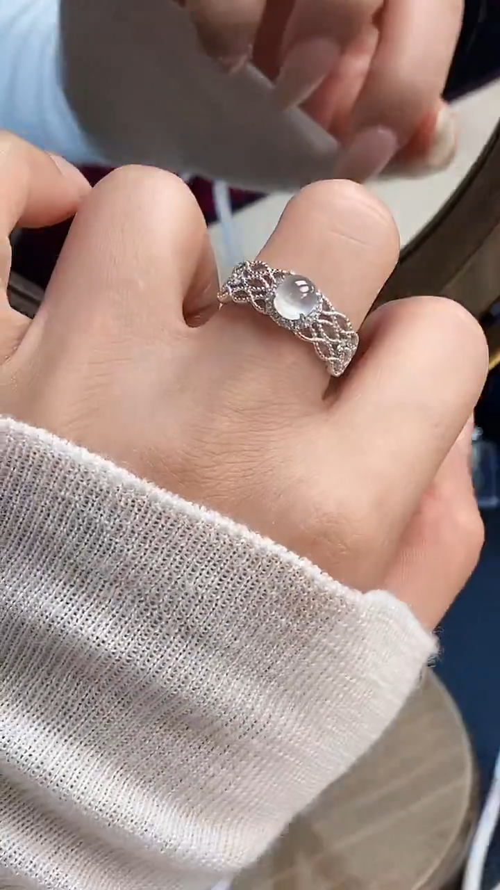 银S925镶嵌戒指翡翠6871