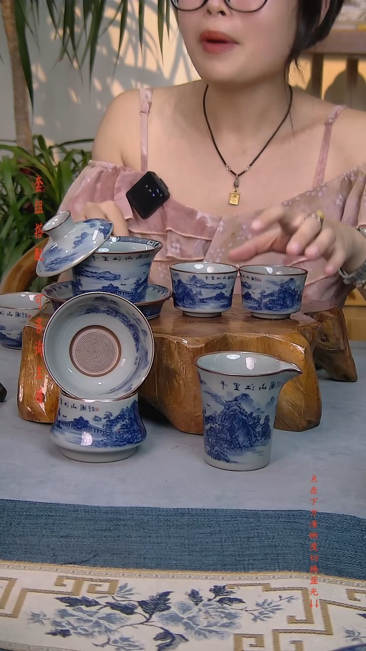 5件套 老陶泥开片纹陶瓷茶具