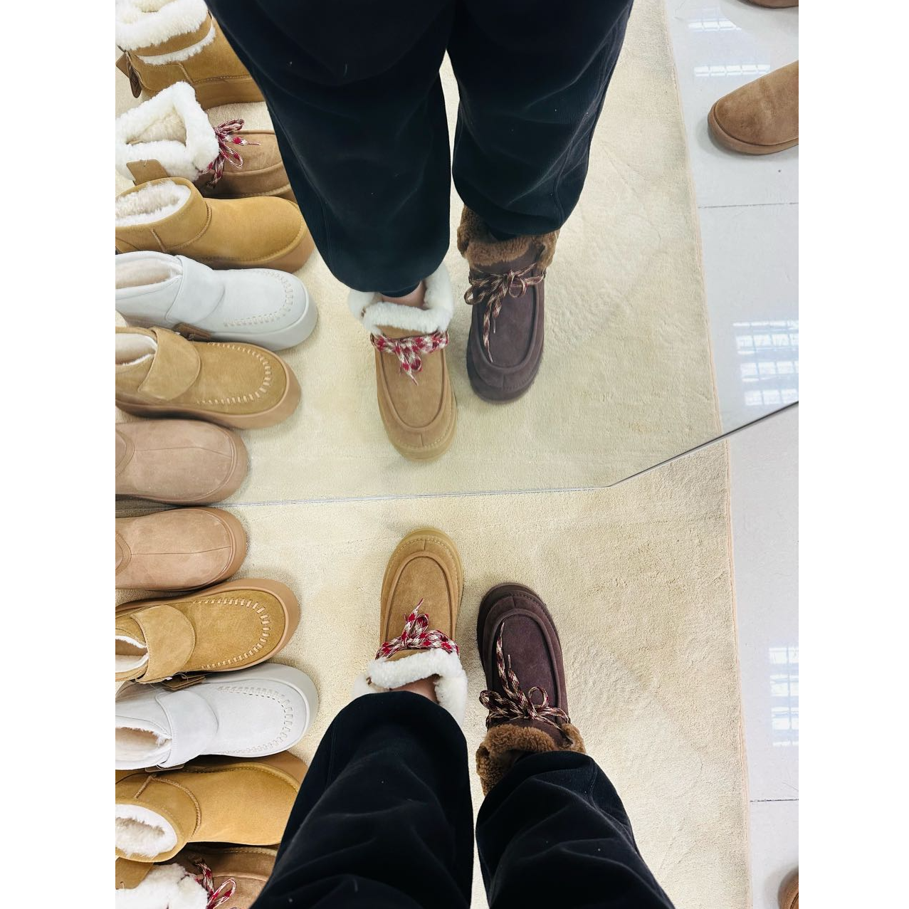 【澳千行】女款小胖丁拖鞋雪地靴专拍链接 款式直播间评论展示