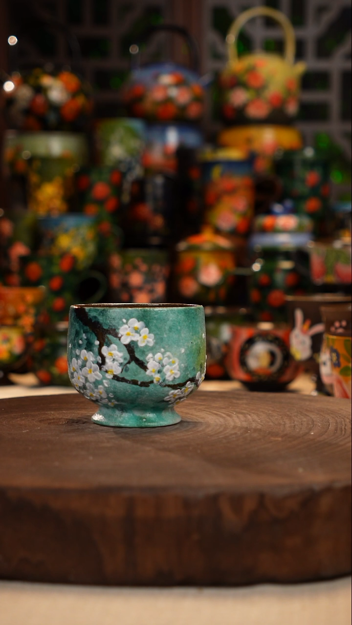 紫砂 油画手绘釉下彩