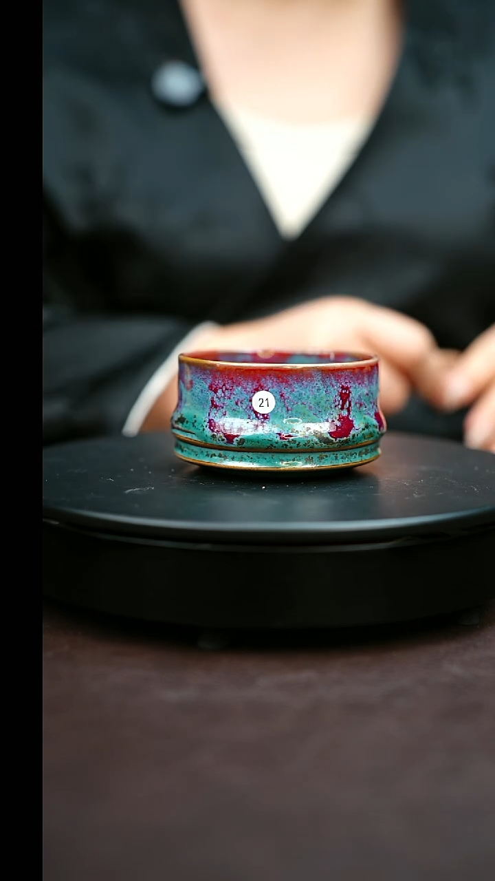 21#原矿钧瓷炉钧釉马蹄杯