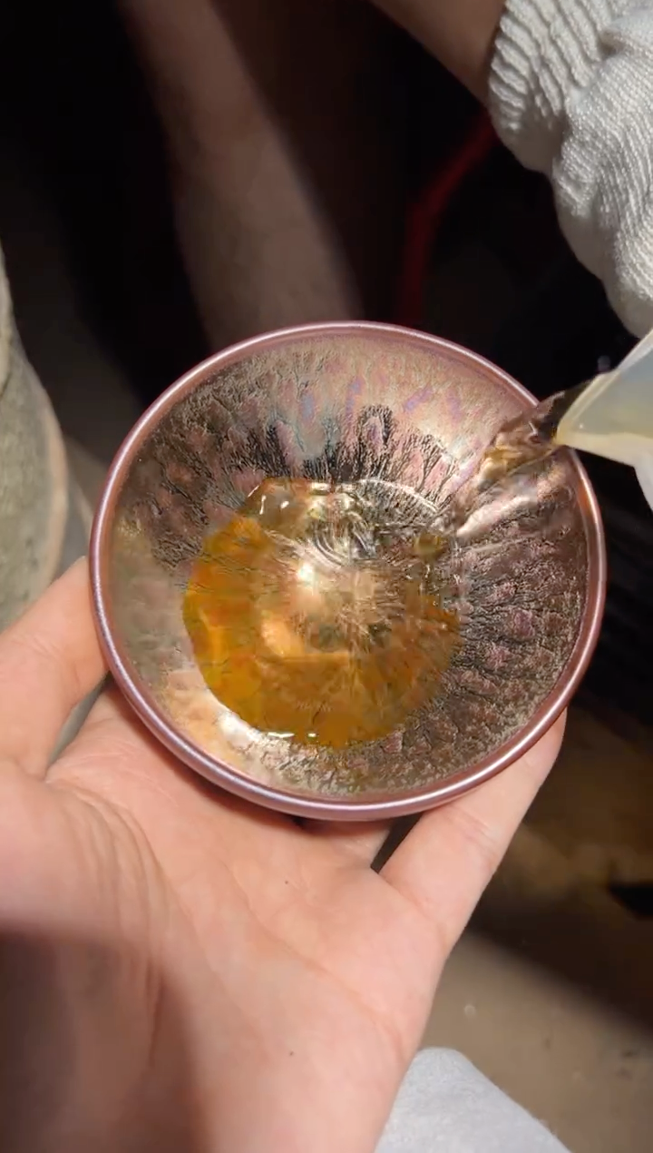 茶盏彩金百花建窑建盏主人杯