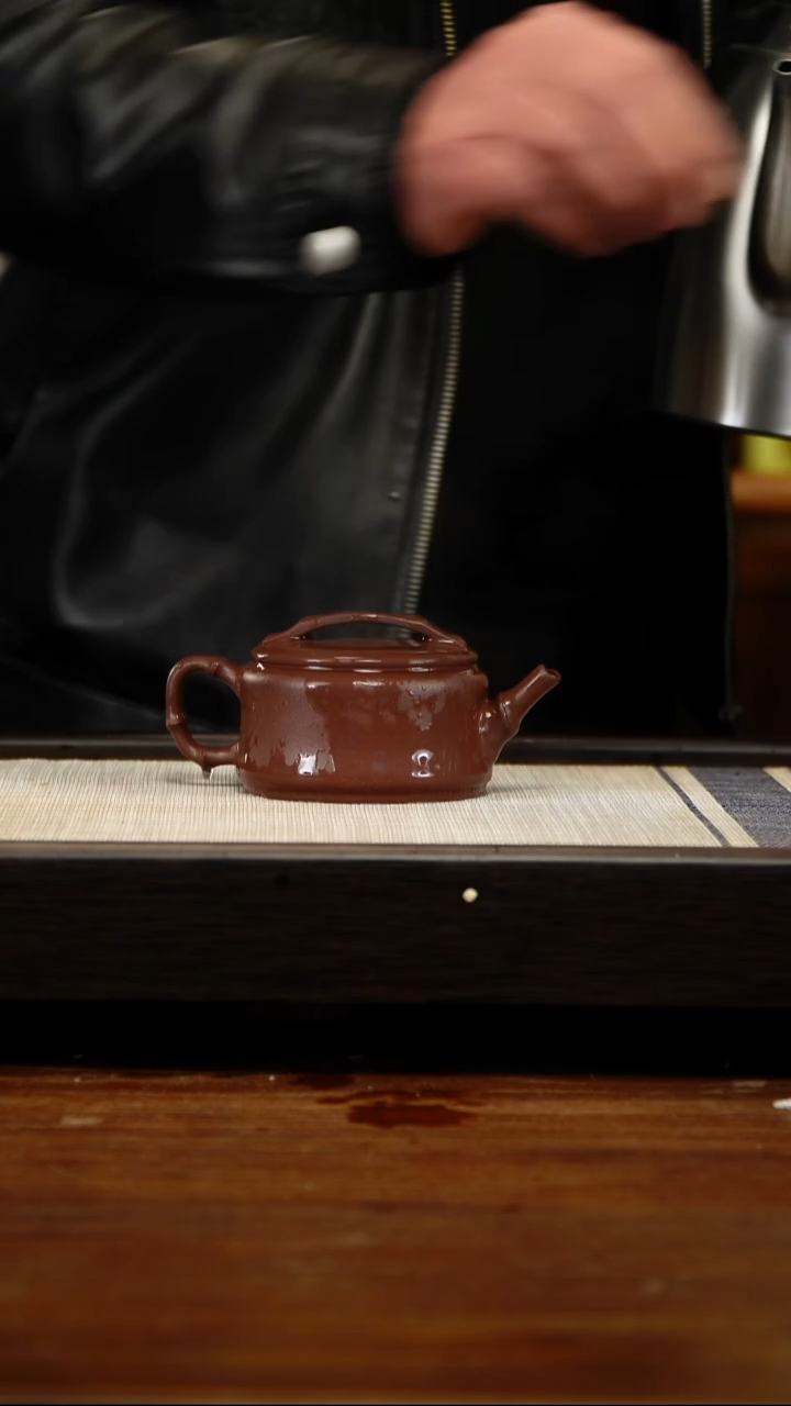 茶壶紫砂手磨料竹韵