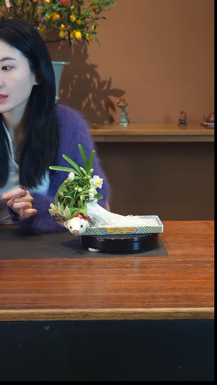 全部花朵雕刻水仙景盆景盆景