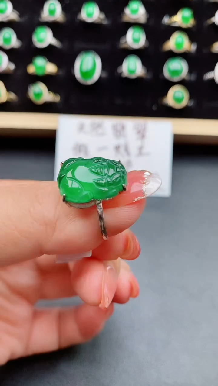 【闪购商品】翡翠戒指银S925镶嵌50800