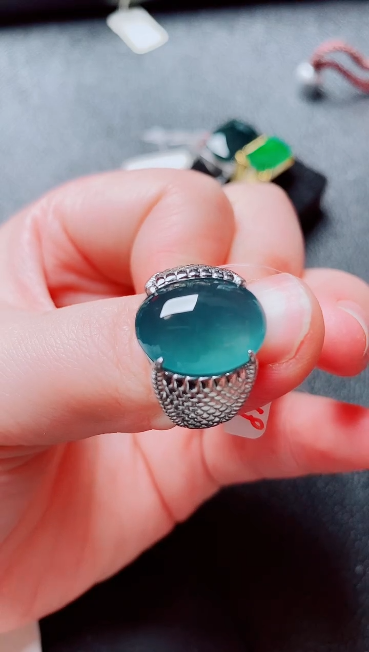 银S925镶嵌戒指翡翠1111