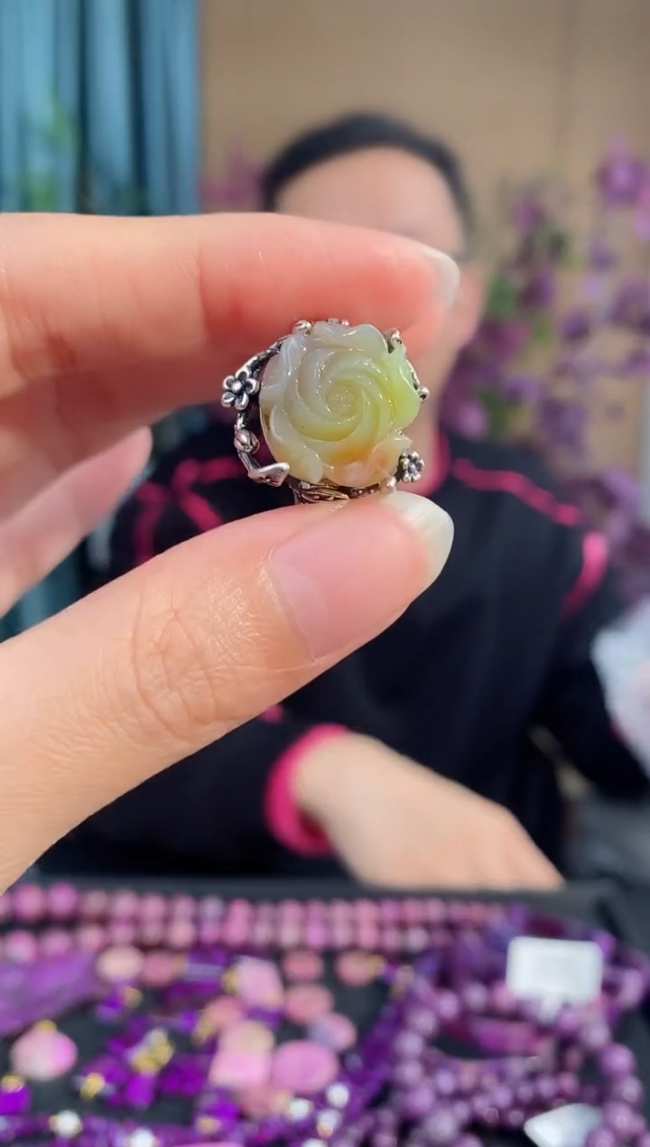 【闪购商品】玛瑙/玉髓戒指银S925镶嵌202盐源玛瑙 