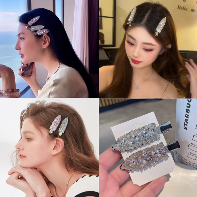 东大门新款小众洋气辣妹风发夹闪钻精致无痕刘海夹边夹碎发卡头饰