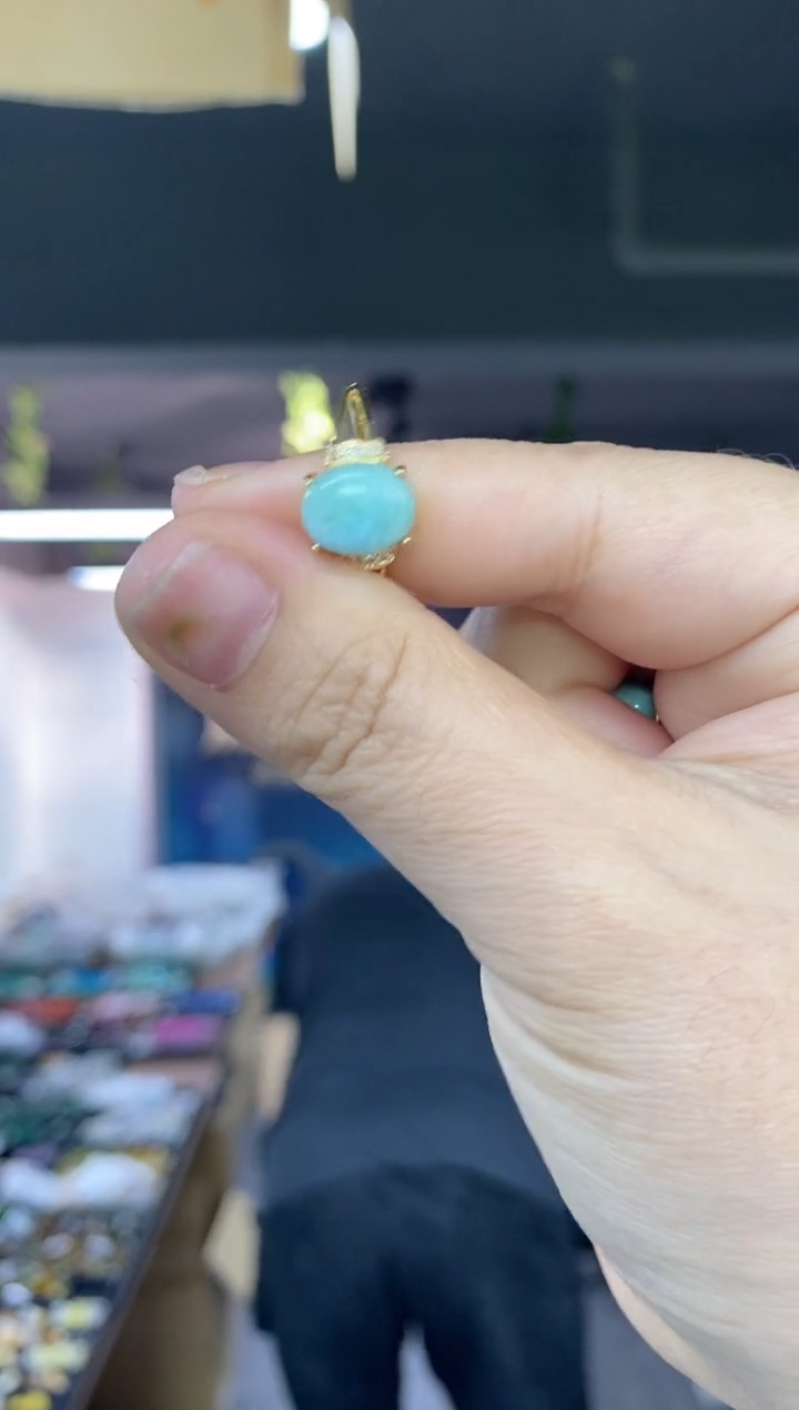 未镶嵌针钠钙石（海纹石）戒指多样性发其一颜色微差