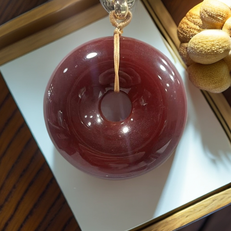 红平安扣 吊坠 玛瑙 带礼盒 