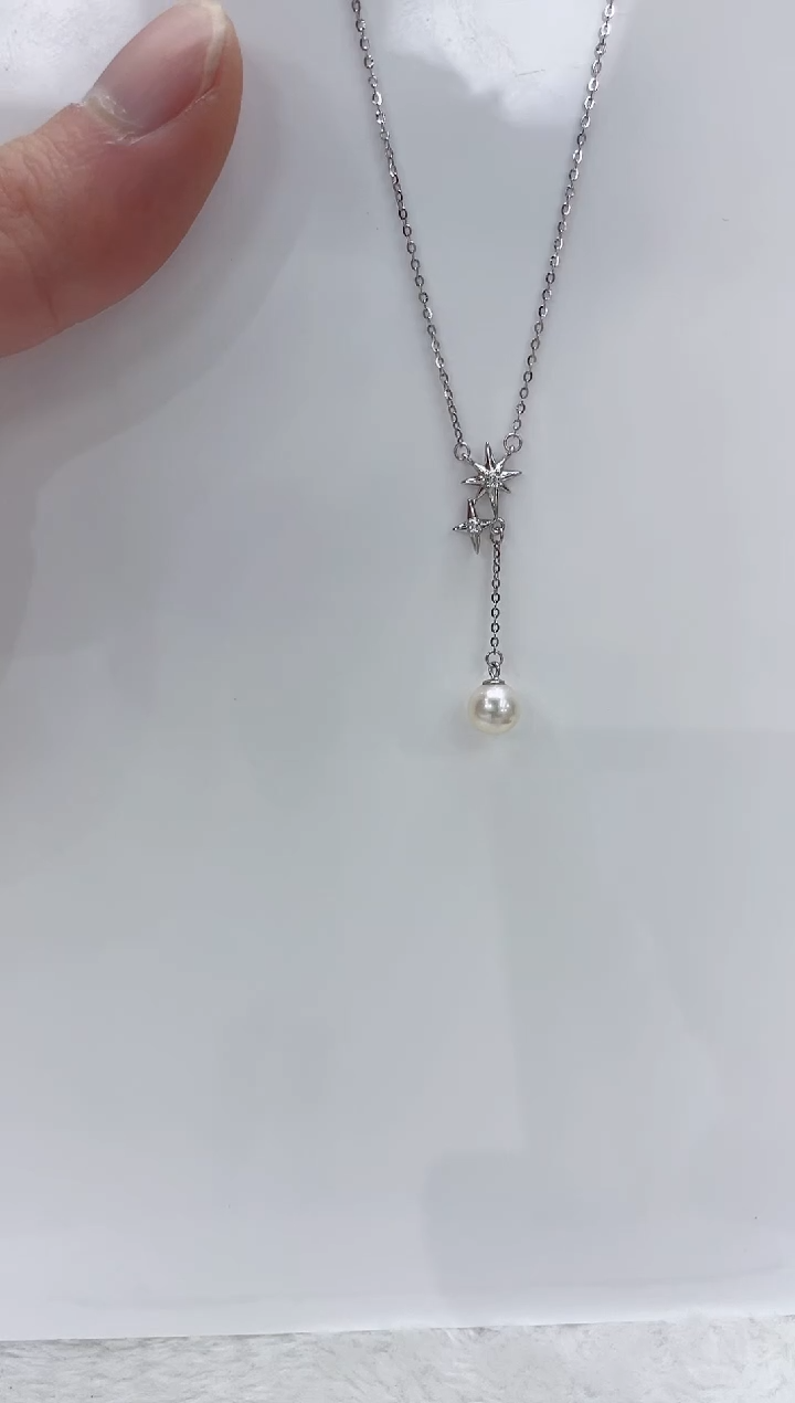 【闪购商品】海水珍珠颈饰银S925镶嵌海水珍珠项链