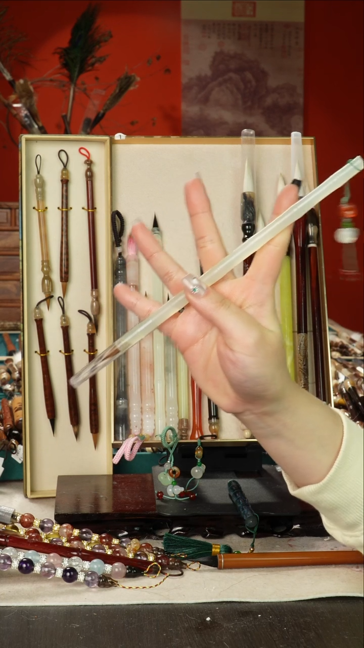 502号闪孤品高货毛笔链接 清水试笔 蘸墨不退