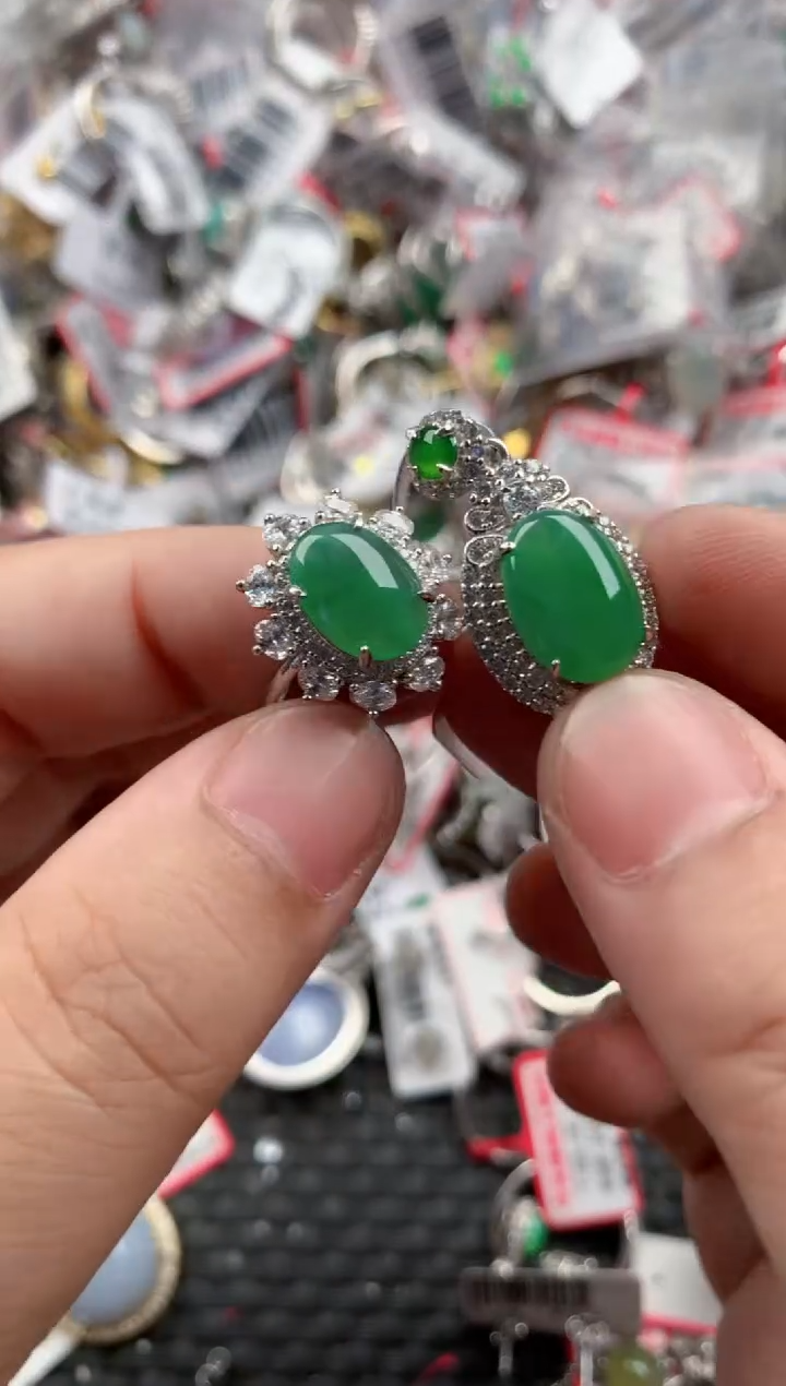 银S925镶嵌戒指翡翠333   6