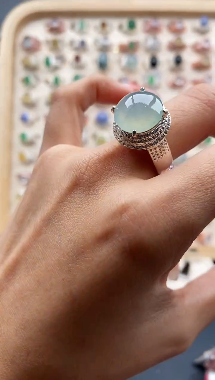 【闪购商品】翡翠戒指未镶嵌缅甸翡翠 333+2+8