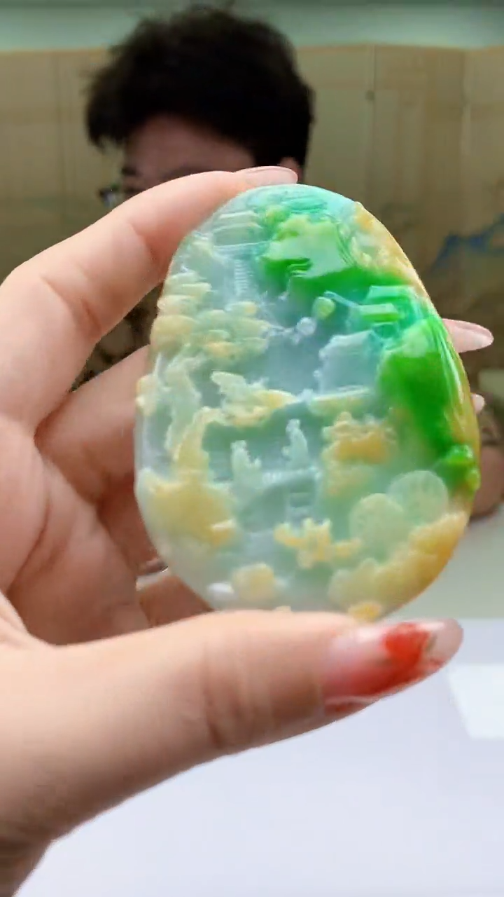 【闪购商品】定制翡翠未镶嵌4688ty-毛货挂件68