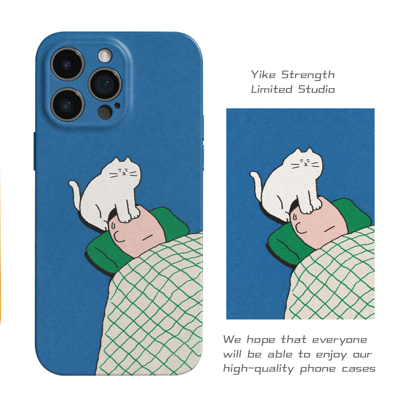 蒙眼小猫菲林软壳适用iphone苹果15pro可爱手机壳VIVO华为
