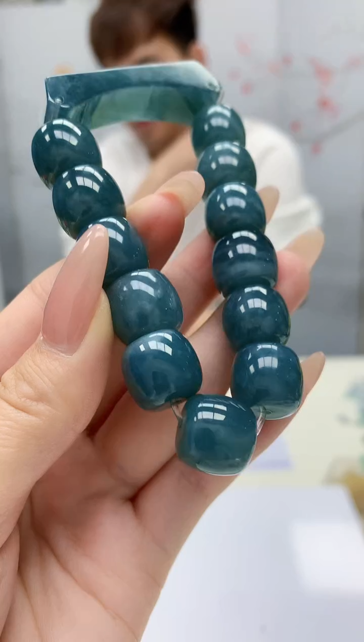 【闪购商品】定制翡翠未镶嵌4868jj-毛货手串94