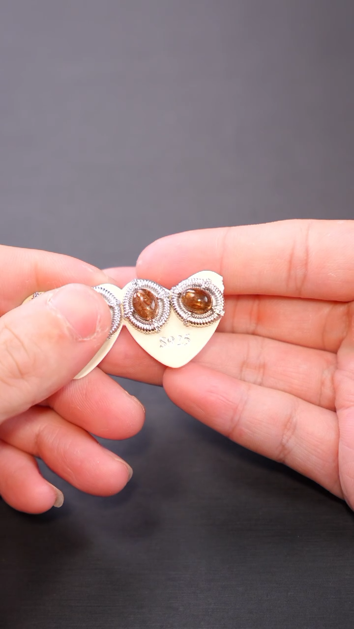 【闪购商品】水晶耳钉未镶嵌Q048黑金超七耳钉/对