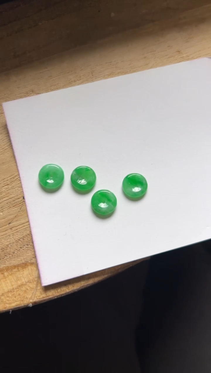 【闪购商品】定制翡翠未镶嵌平安扣四个有冰丝1800+180-lh