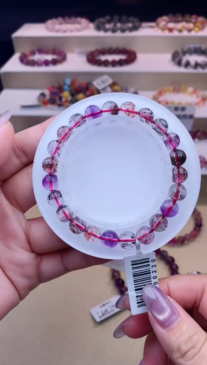 未镶嵌手串水晶彩超七单圈8m+