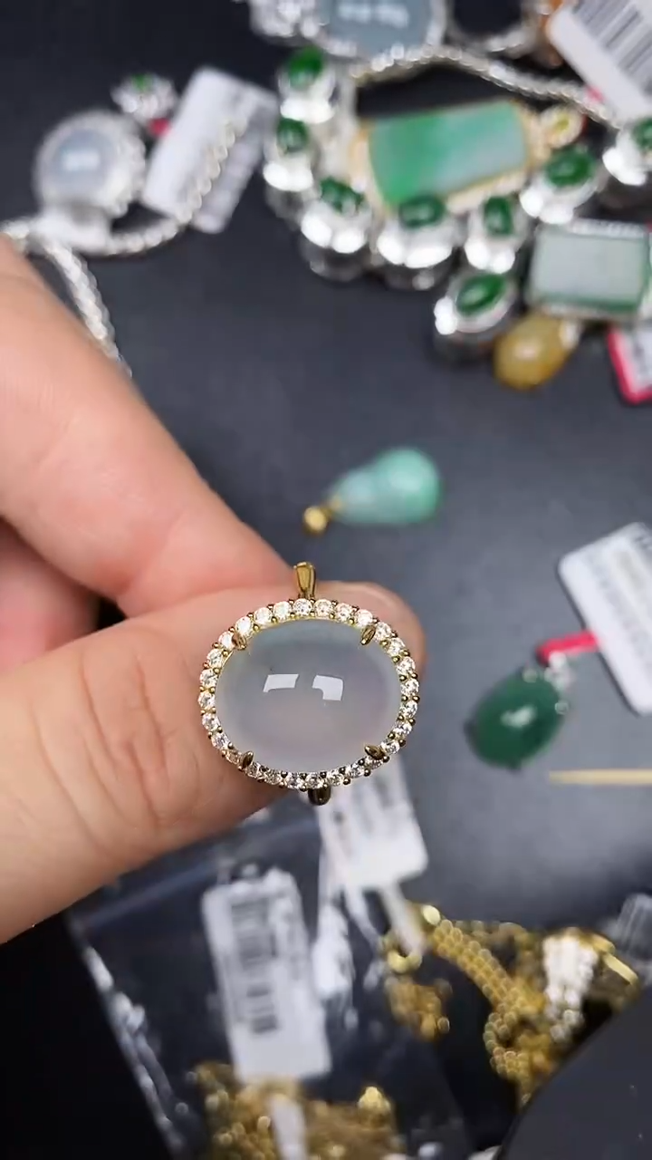 银S925镶嵌戒指翡翠3640