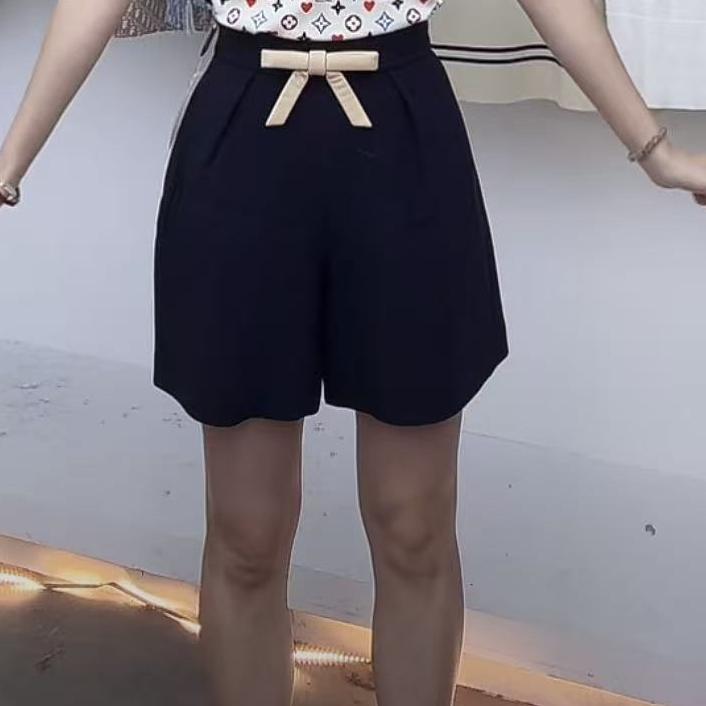 未使用 LouisVuitton/路易威登 蝴蝶结拼接短裤 藏青/36
