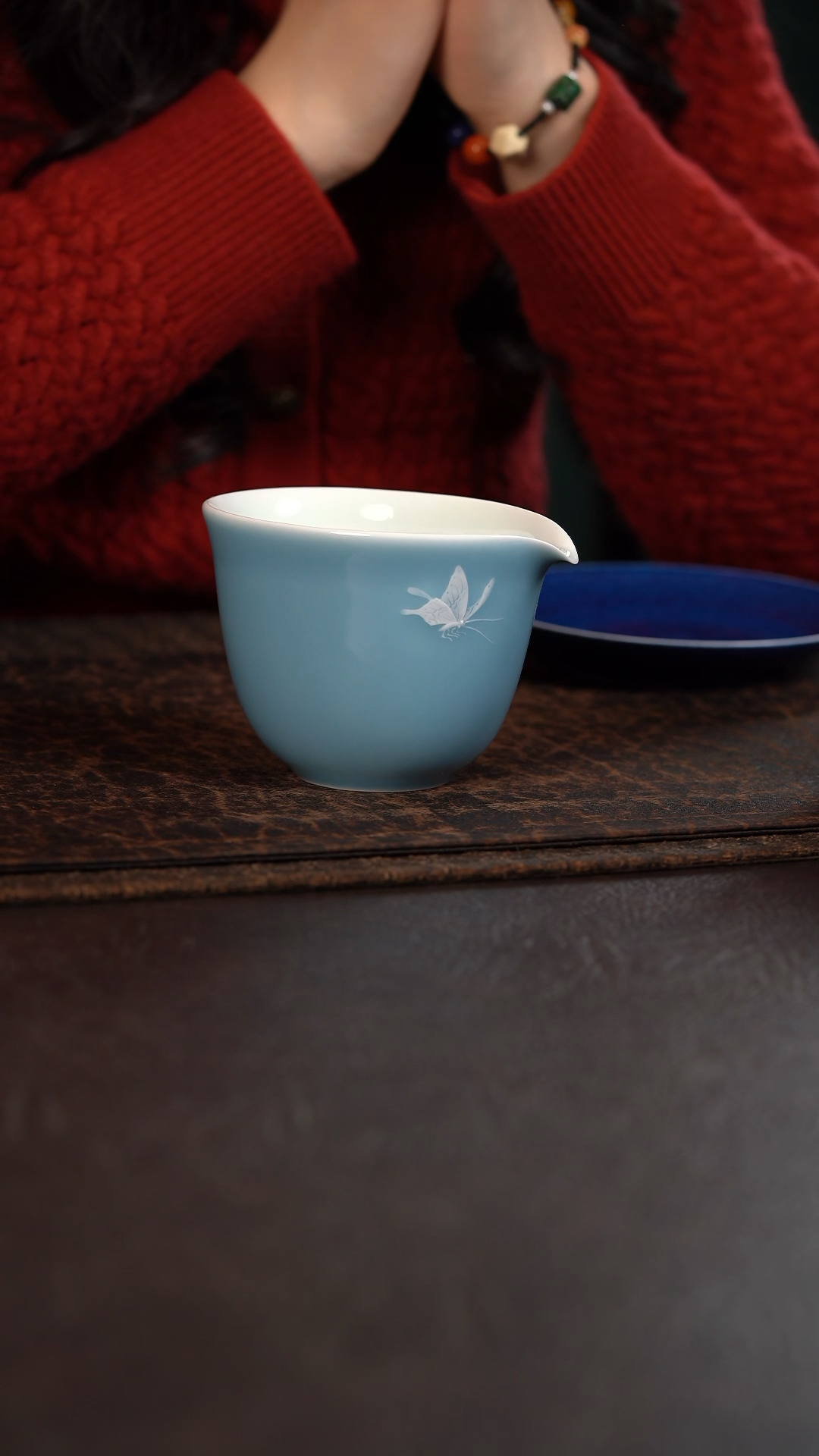 【闪购商品】杯初蓝舍天青蝴蝶公道