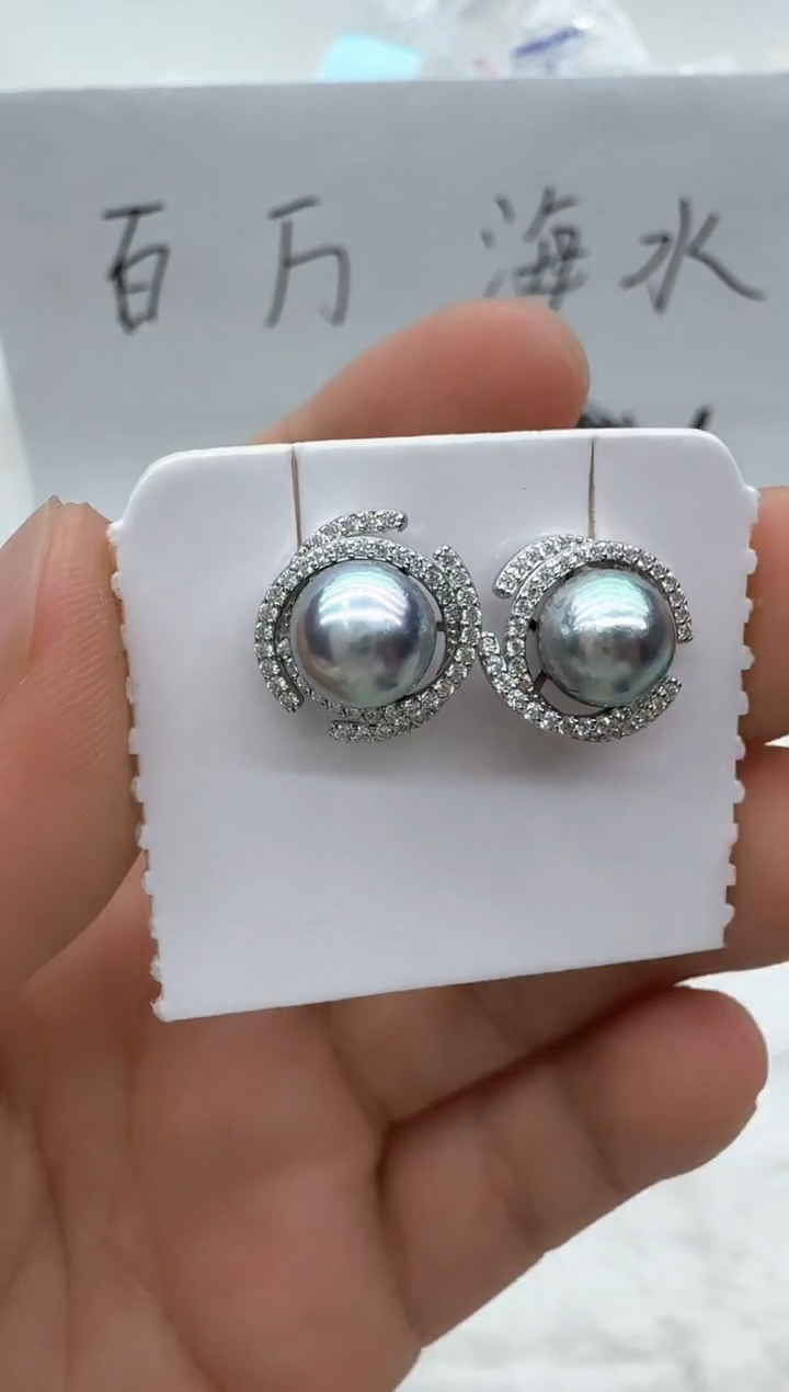 【闪购商品】海水珍珠耳饰银S925镶嵌清货