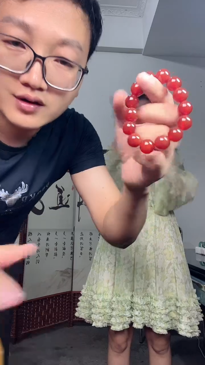 玛瑙/玉髓颈饰未镶嵌6203天然珠宝玉石满红手串多样性发一条