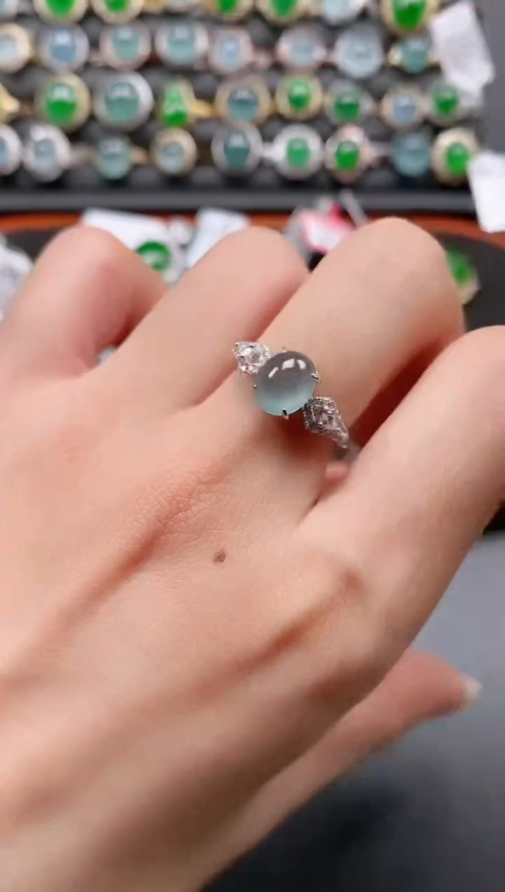 银S925镶嵌戒指翡翠11111