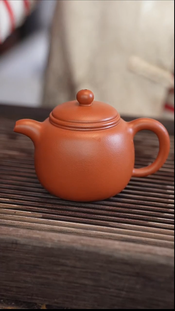 茶壶紫砂匏尊 朱泥 半手工 190cc