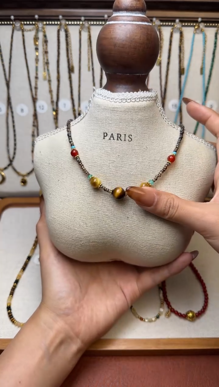 项链钛钢石英质玉新款