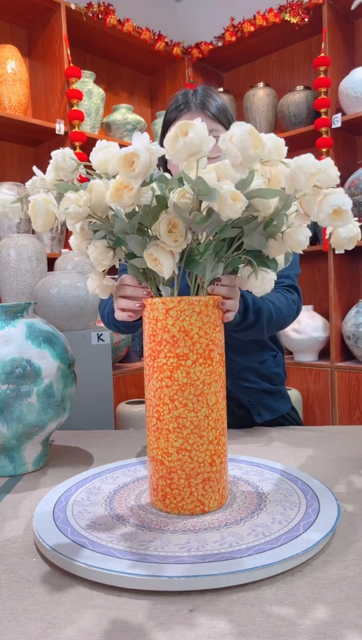 【闪购商品】瓶精品陶瓷花瓶 无花 新品橙子 大号
