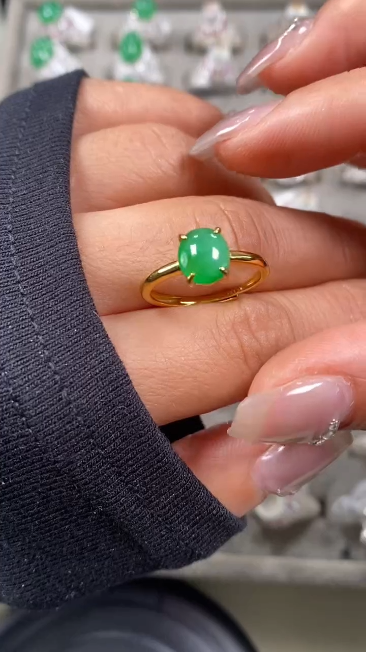 【闪购商品】翡翠戒指银S925镶嵌9713