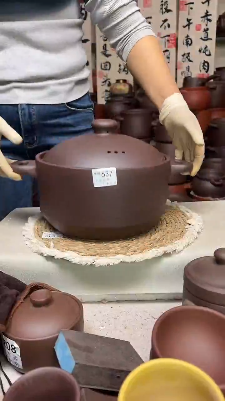 宜兴紫砂5升镂空把手637