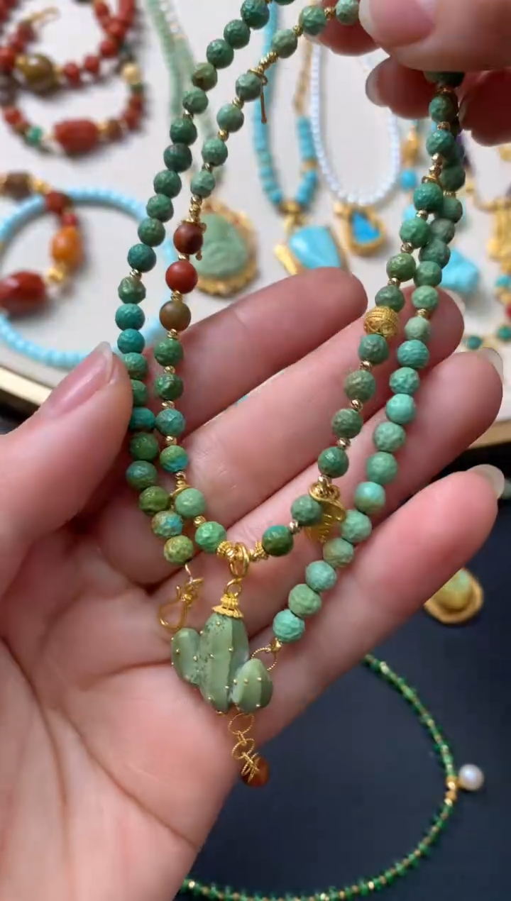 【闪购商品】绿松石项链18K金镶嵌Z114|6980