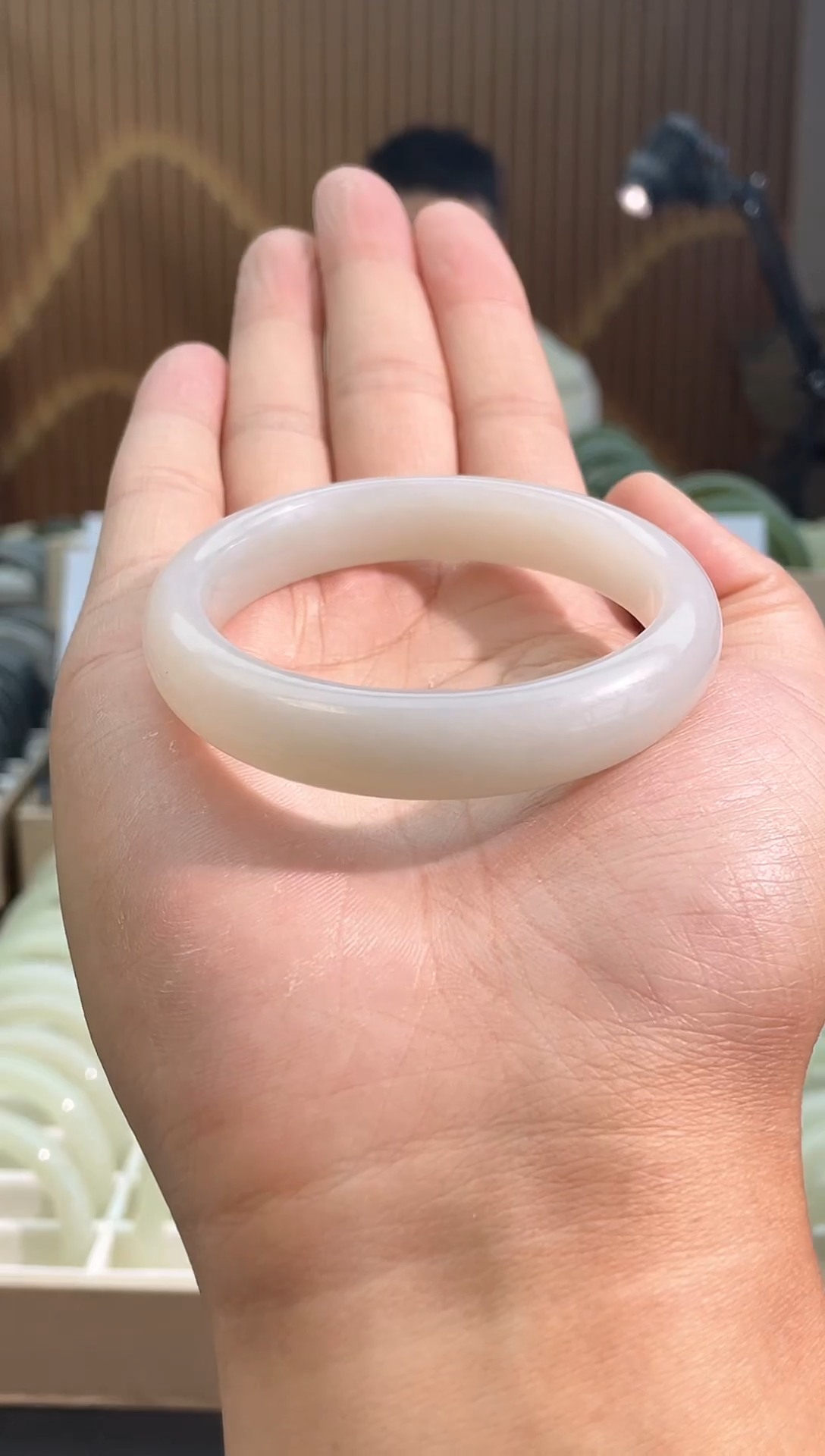 【闪购商品】和田玉未镶嵌手镯和田玉 未镶嵌 手镯55-56紫陌岚烟色