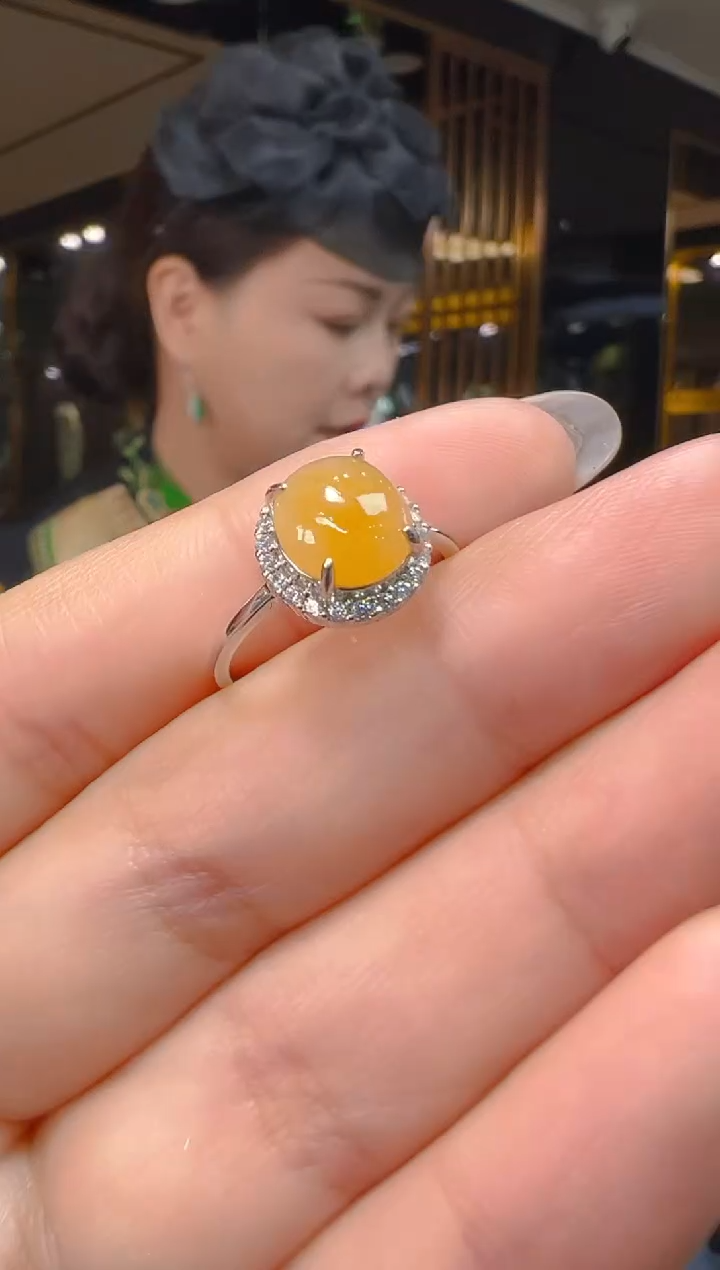 银S925镶嵌戒指翡翠033(多样性发货发其一)