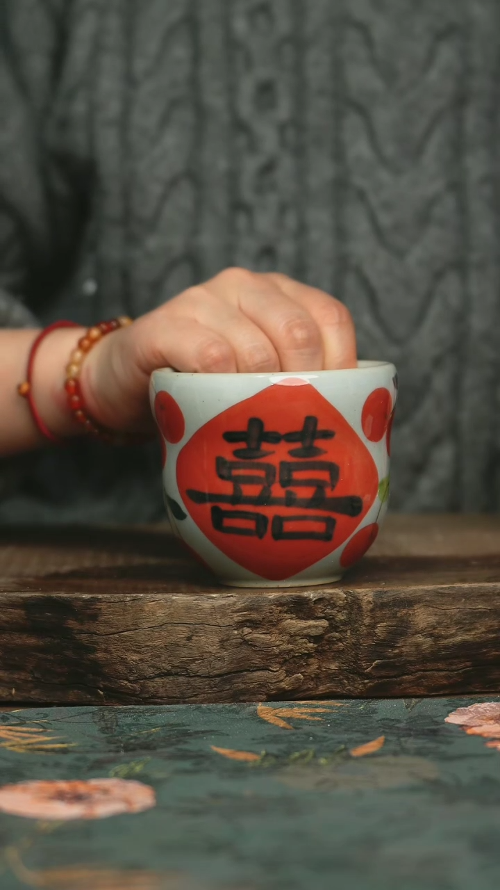 【闪购商品】瓷片杯釉下彩手工手绘同款陶器