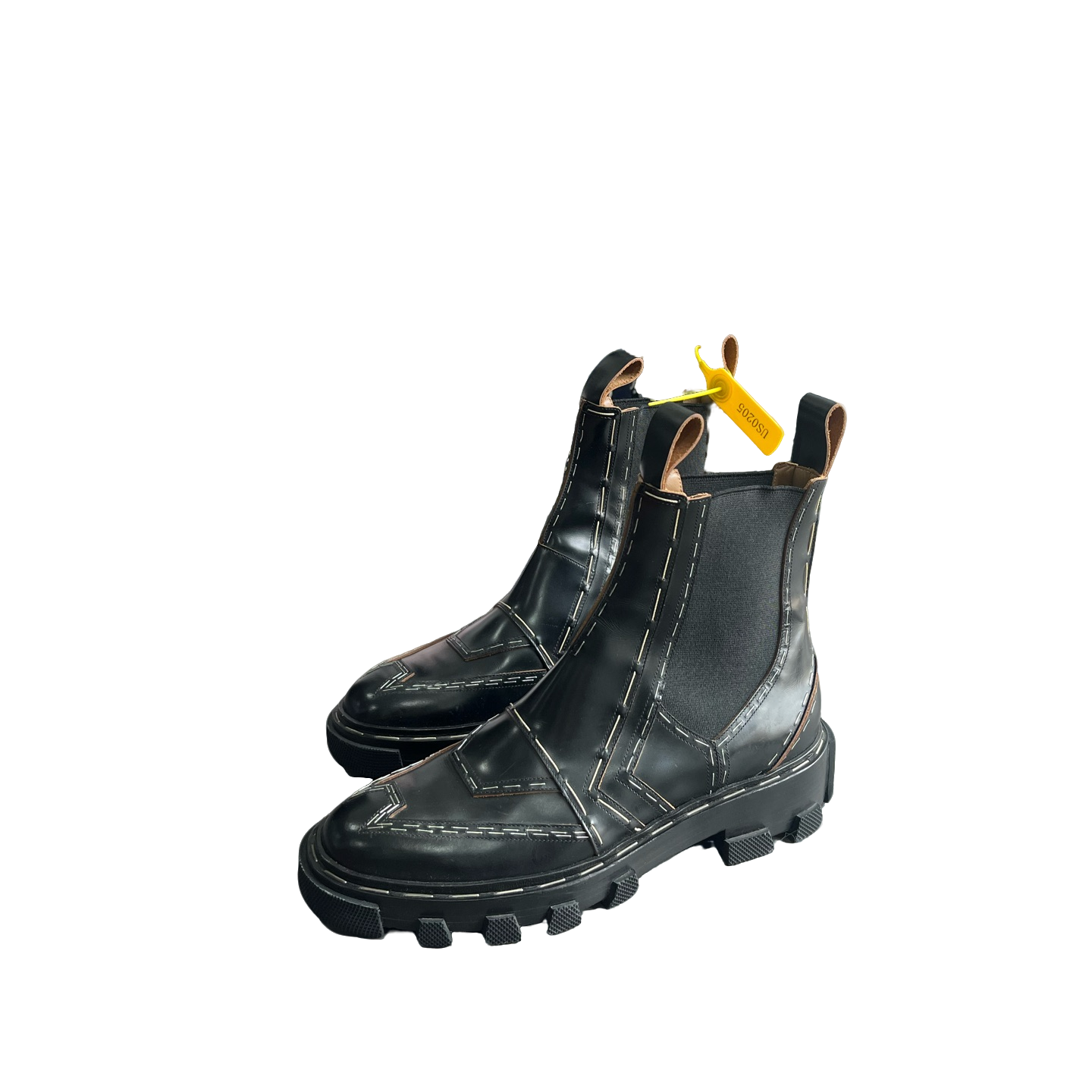 99新 Balenciaga/巴黎世家 皮革拼接机车靴 37码 原盒 US0205
