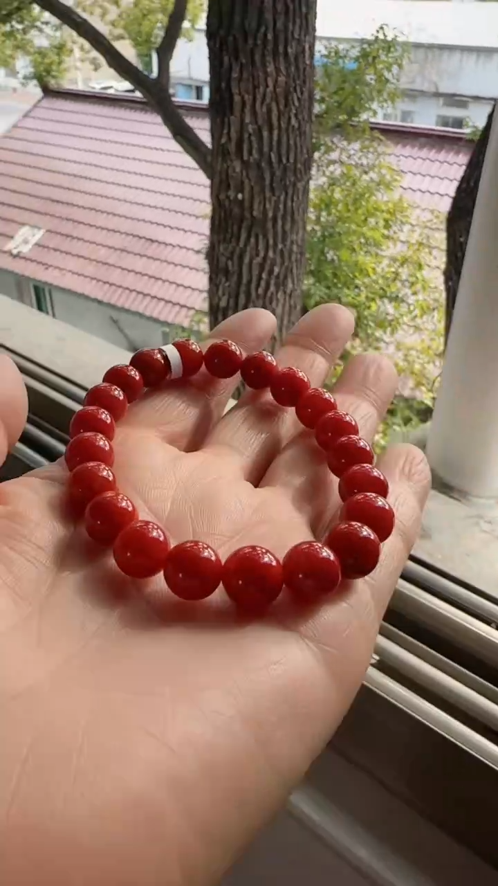 未镶嵌多样性发一件南红玛瑙【云端】11mm阿东寨水洞圆珠单圈 