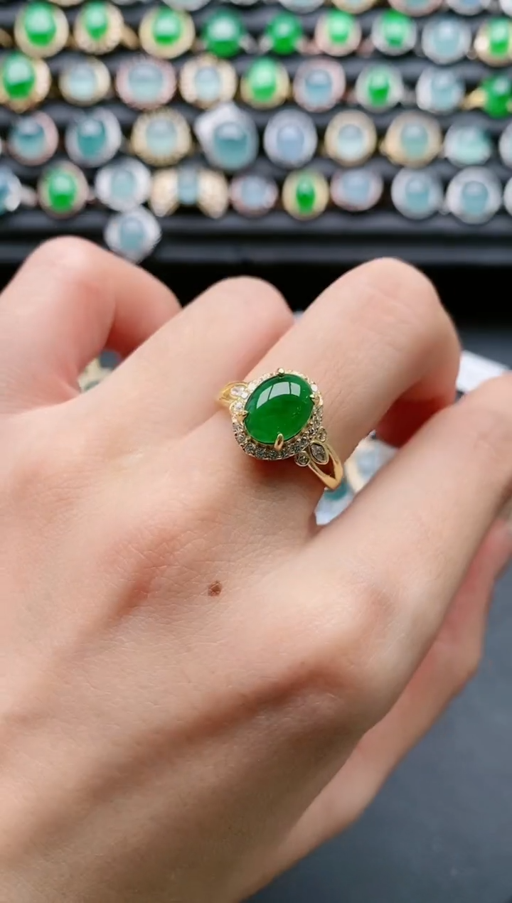 【闪购商品】翡翠戒指银S925镶嵌111111