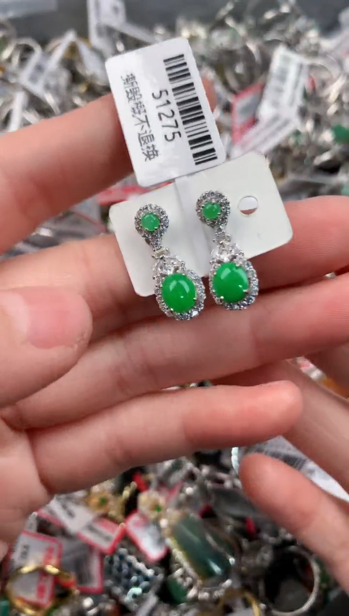 银S925镶嵌戒指翡翠9                   3