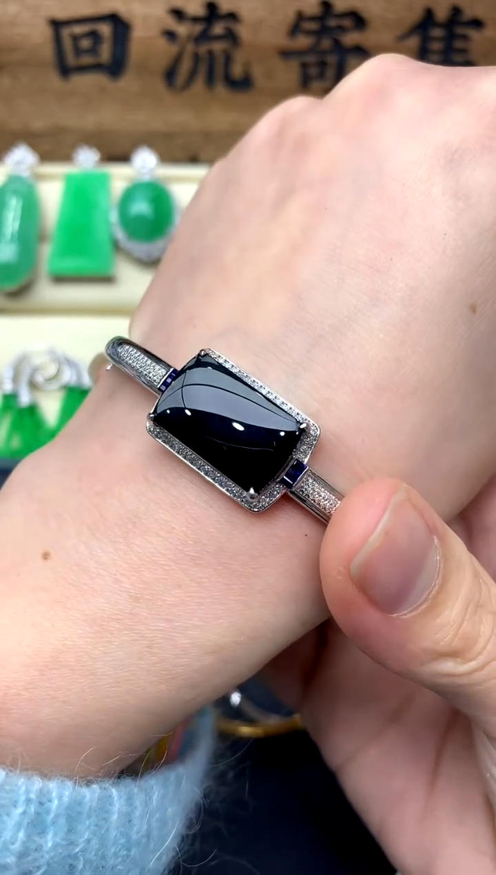 【闪购商品】翡翠手镯18K金镶嵌400-中国好珍宝