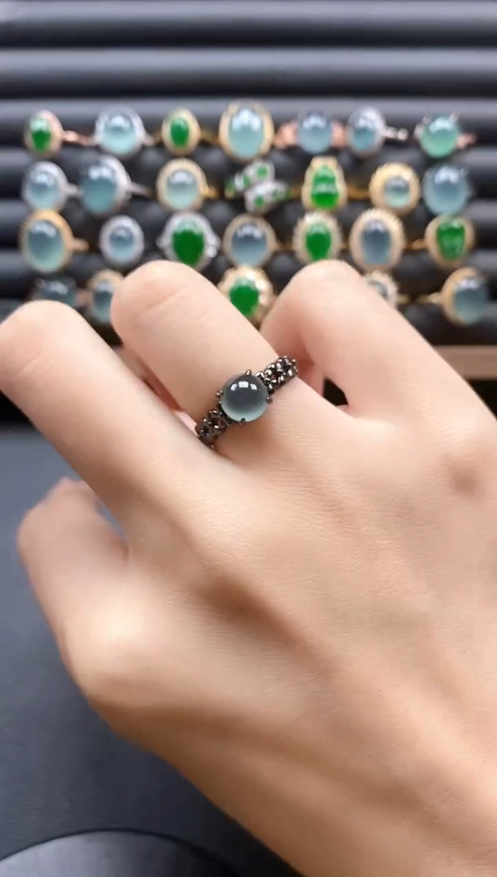 银S925镶嵌戒指翡翠51511