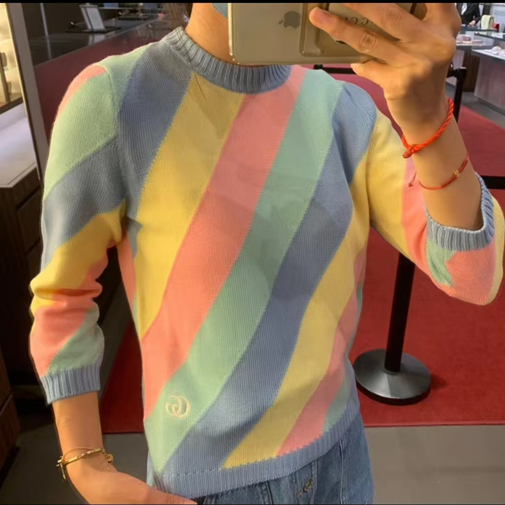 99新 GUCCI/古驰 亿颗潮奢 冰淇淋马卡龙色毛衣 S码 4406