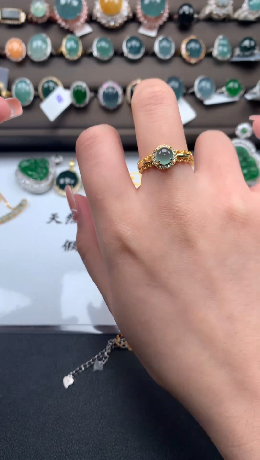 【闪购商品】翡翠戒指银S925镶嵌541241