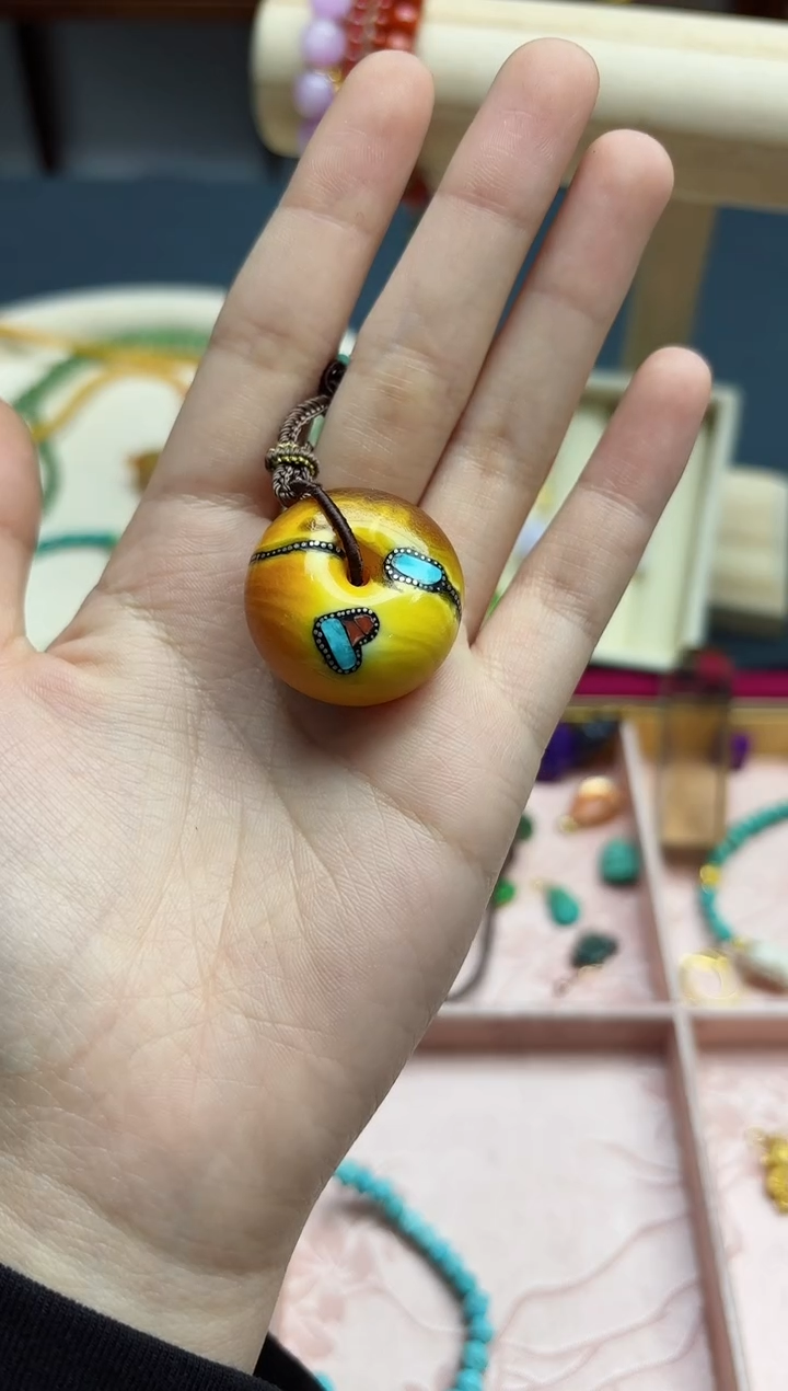 【闪购商品】琥珀裸石未镶嵌蜜蜡平安扣吊坠*1 GW